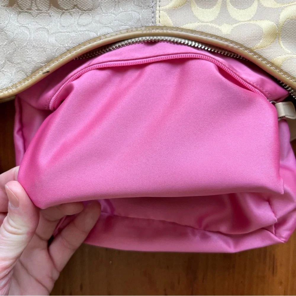 Coach Pastel Patchwork Shoulder Bag in Yellow, Pink, Mint & Light Brown/Cream - Picture 11 of 16